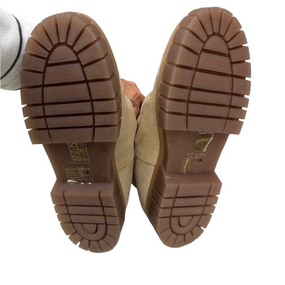 Free People NEW Fable Tan Suede Ruched Lug Sole Boots Size 41 or US 10 - Picture 2 of 10